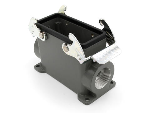 936013054 GWconnect STD - Standard, Double Lever Surface Mount Housing, Die-cast Aluminum, with 2 Levers, with Gasket, Size 16B «77x27», Pg29 Thread, High Construction, Grey