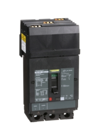 HGA36125 Circuit breaker, PowerPacT H, 125A, 3 pole, 600VAC, 18kA, I-Line, thermal magnetic, 80%, ABC