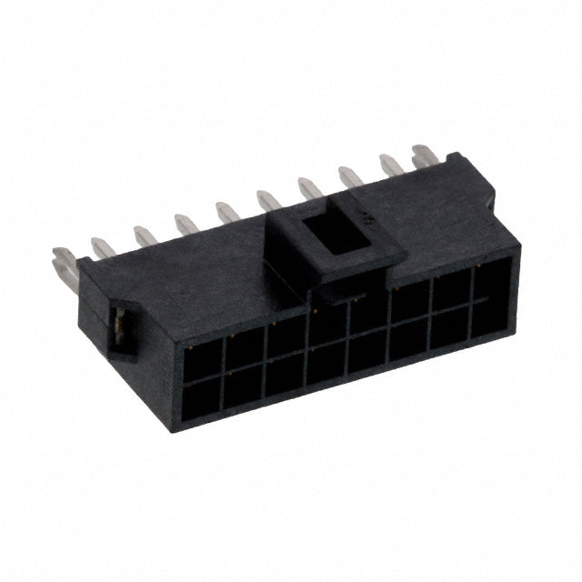 105312-1316 NanoFit Hdr Vt 16Ckt DR SldrClip Blk 30Au