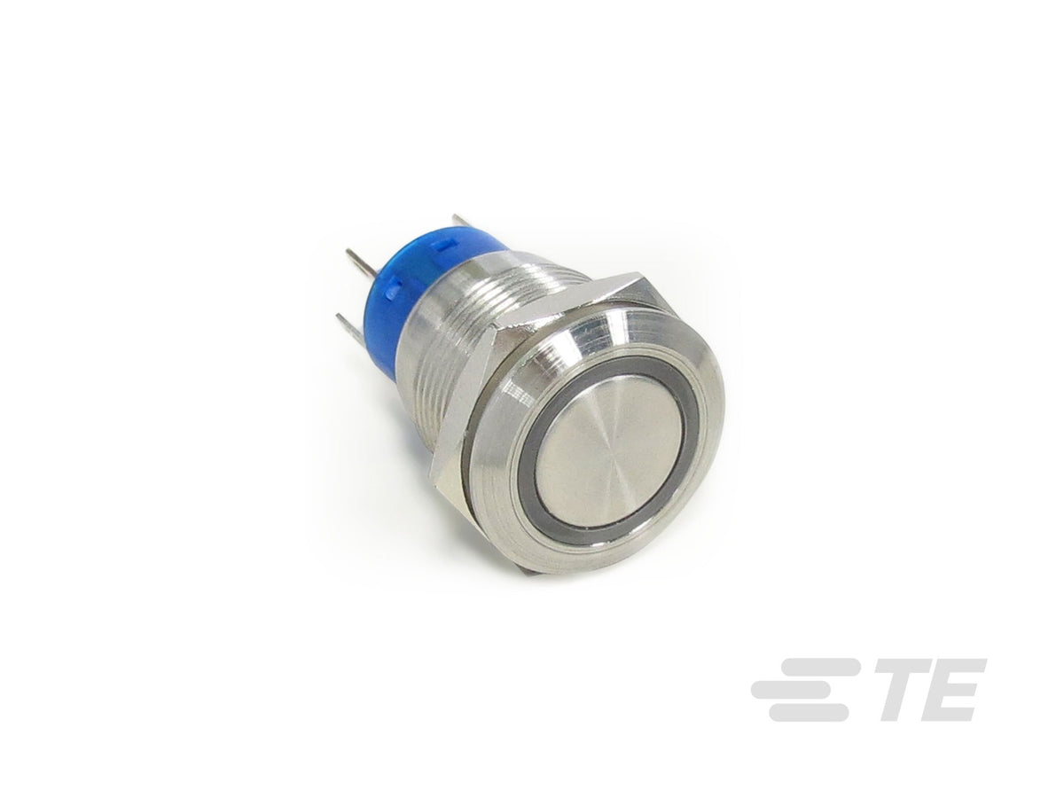4-2213764-1 Pushbutton SW AV19 DPM 3A FIX RING LED WHITE 12V