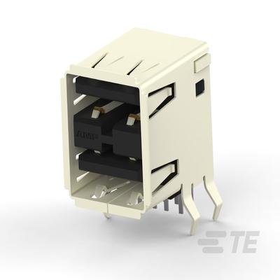 5787617-1 RECP ASSY  R/A  STACKED  THRU-HOLE  USB