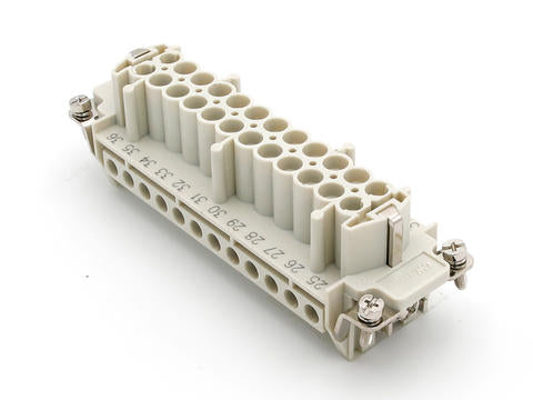 936010301 GWconnect Screw Terminal Insert, Female, 24-Pole, 16A, Numbered 25-48, with Wire Protection, Silver (Ag) Plated Contacts, Size 24B «104x27»
