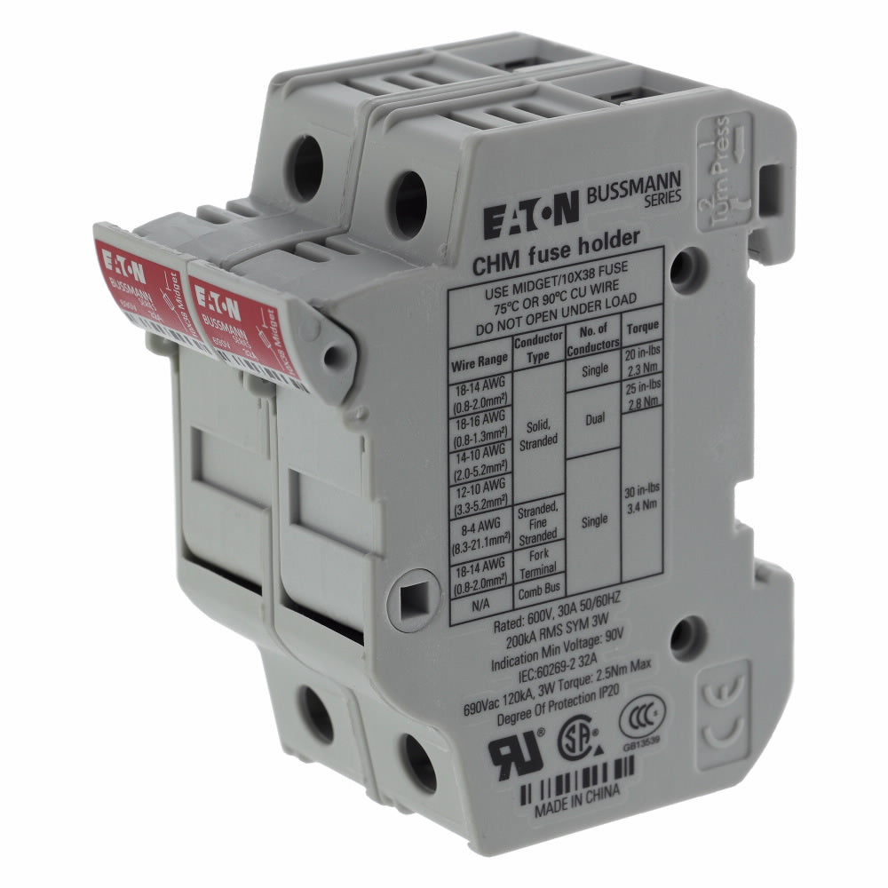 CHM2DU FUSE HLDR CART 690V 32A DIN RAIL