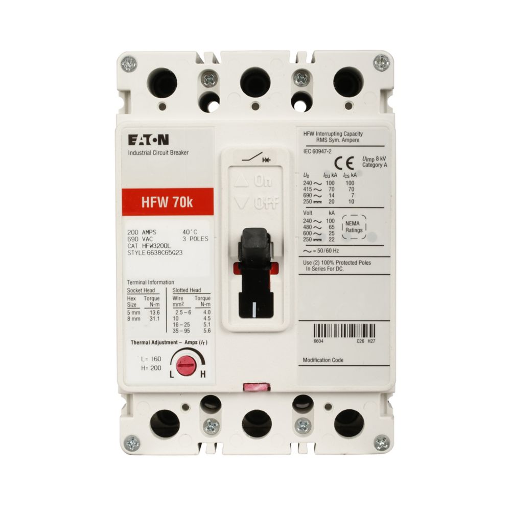HFW3080JL Eaton Series C complete molded case circuit breaker