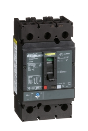 JDL36250 Circuit breaker, PowerPacT J, 250A, 3 pole, 600VAC, 14kA, lugs, thermal magnetic, 80%