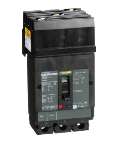 HDA36080 Circuit breaker, PowerPacT H, 80A, 3 pole, 600VAC, 14kA, I-Line, thermal magnetic, 80%, ABC